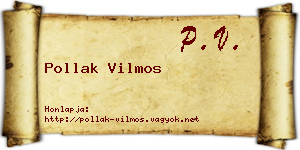 Pollak Vilmos névjegykártya